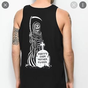 Lurking Class By Sketchy Tank Party's Over Black Tank Top
